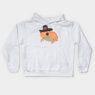 Orange Witch Frog Kids Hoodie